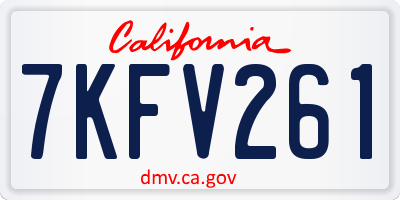 CA license plate 7KFV261
