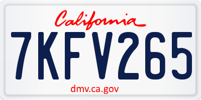 CA license plate 7KFV265