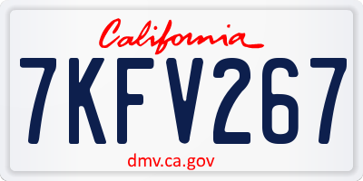CA license plate 7KFV267