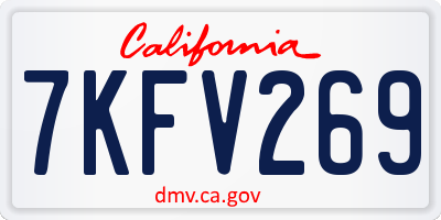 CA license plate 7KFV269