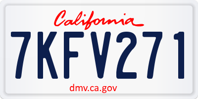 CA license plate 7KFV271