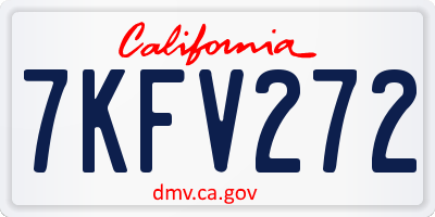 CA license plate 7KFV272