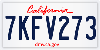 CA license plate 7KFV273