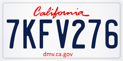 CA license plate 7KFV276