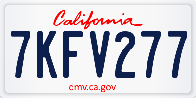 CA license plate 7KFV277