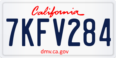 CA license plate 7KFV284