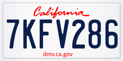 CA license plate 7KFV286