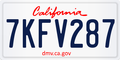 CA license plate 7KFV287