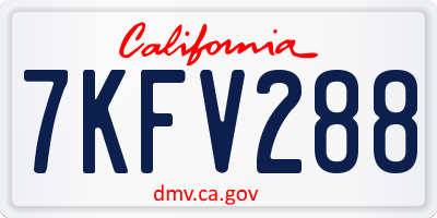 CA license plate 7KFV288