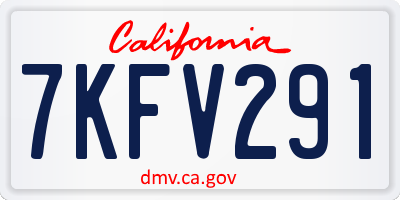 CA license plate 7KFV291