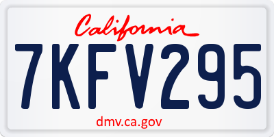 CA license plate 7KFV295