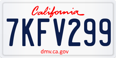 CA license plate 7KFV299