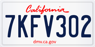 CA license plate 7KFV302