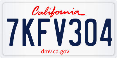 CA license plate 7KFV304