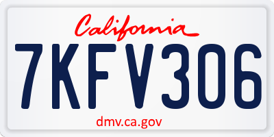 CA license plate 7KFV306