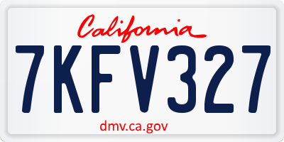 CA license plate 7KFV327
