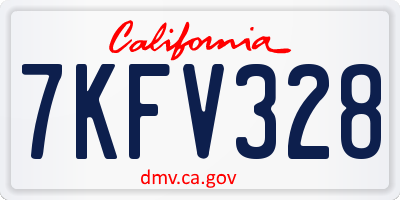 CA license plate 7KFV328