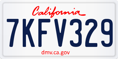 CA license plate 7KFV329
