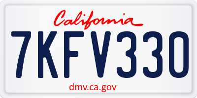 CA license plate 7KFV330