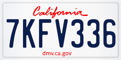 CA license plate 7KFV336