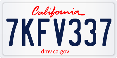 CA license plate 7KFV337