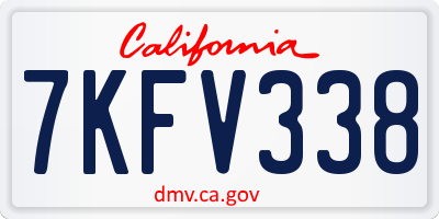 CA license plate 7KFV338