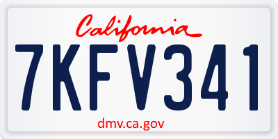 CA license plate 7KFV341