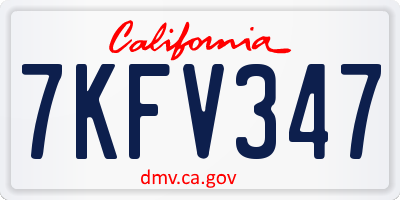 CA license plate 7KFV347