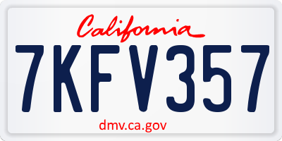 CA license plate 7KFV357