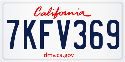 CA license plate 7KFV369