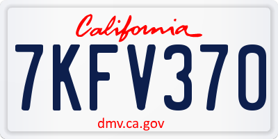CA license plate 7KFV370