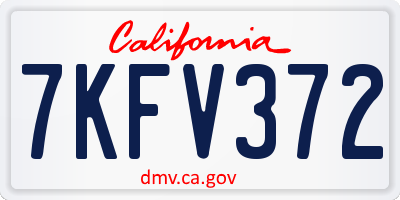 CA license plate 7KFV372