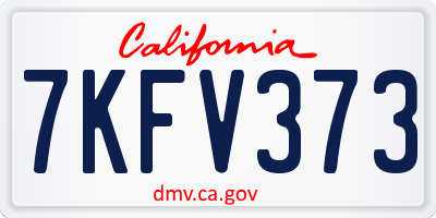 CA license plate 7KFV373