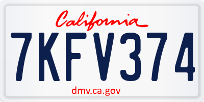 CA license plate 7KFV374