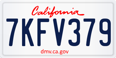 CA license plate 7KFV379
