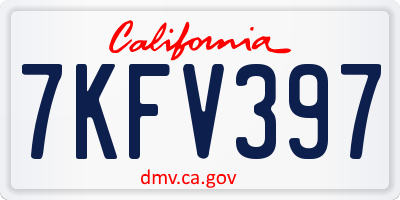 CA license plate 7KFV397