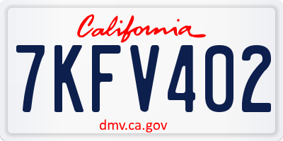 CA license plate 7KFV402