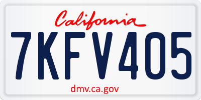 CA license plate 7KFV405