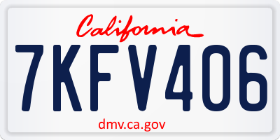 CA license plate 7KFV406