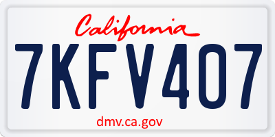 CA license plate 7KFV407