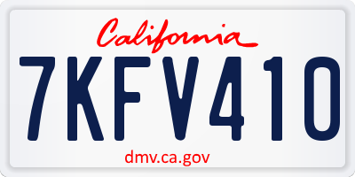 CA license plate 7KFV410