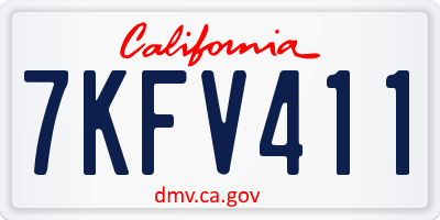 CA license plate 7KFV411