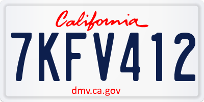 CA license plate 7KFV412