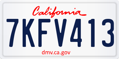 CA license plate 7KFV413