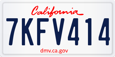 CA license plate 7KFV414