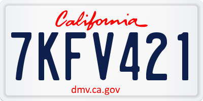 CA license plate 7KFV421