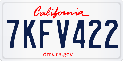 CA license plate 7KFV422