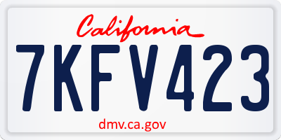 CA license plate 7KFV423