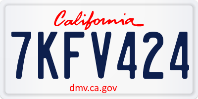 CA license plate 7KFV424