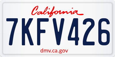 CA license plate 7KFV426